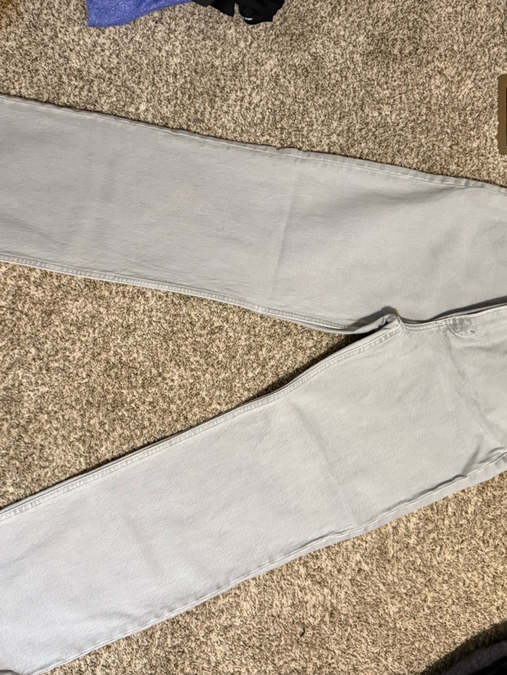 Abercrombie & Fitch High Rise Straight Jeans - Light Gray
